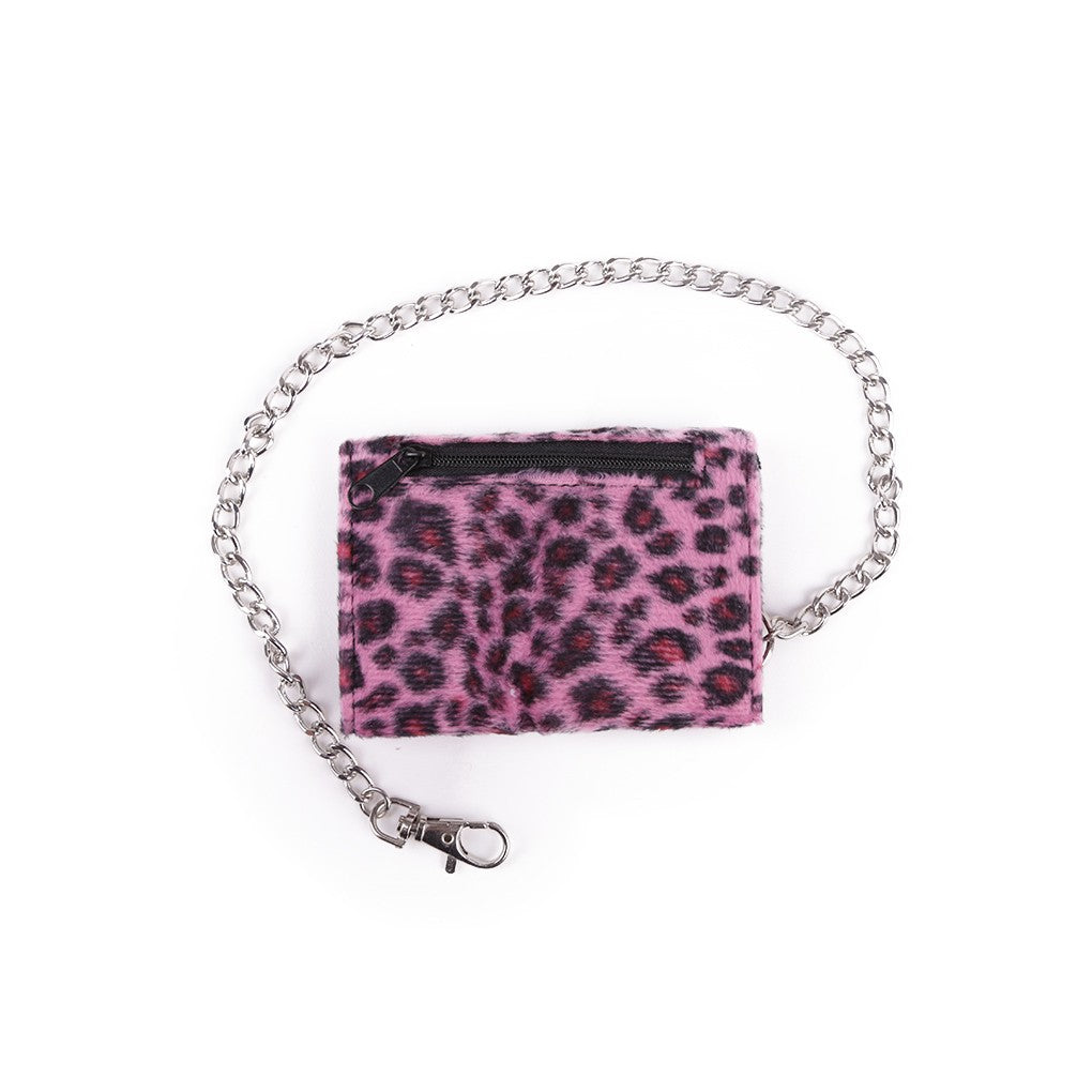Rosa leopard-lommebok