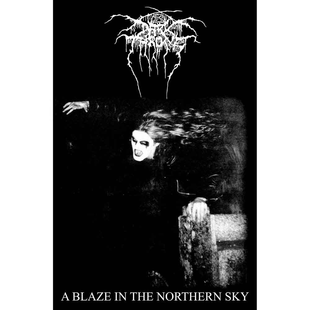 Darkthrone tekstilplakat (A Blaze In The Northern Sky)