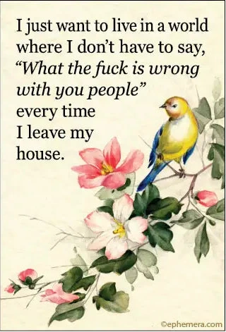 Magnet: I just want to live in a world where I don't have to say, "What the fuck is wrong with you people" every time I leave my house.