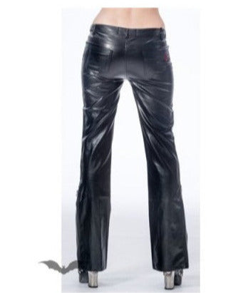 Bootcut-bukser i latex-look