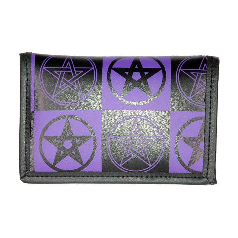 Lommebok med kjetting - Lilla/sort pentagram