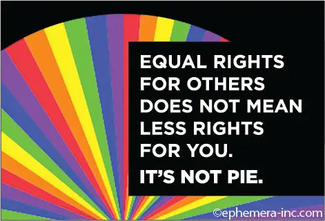 Magnet: Equal rights for others does not mean less rights for you. It's not pie.