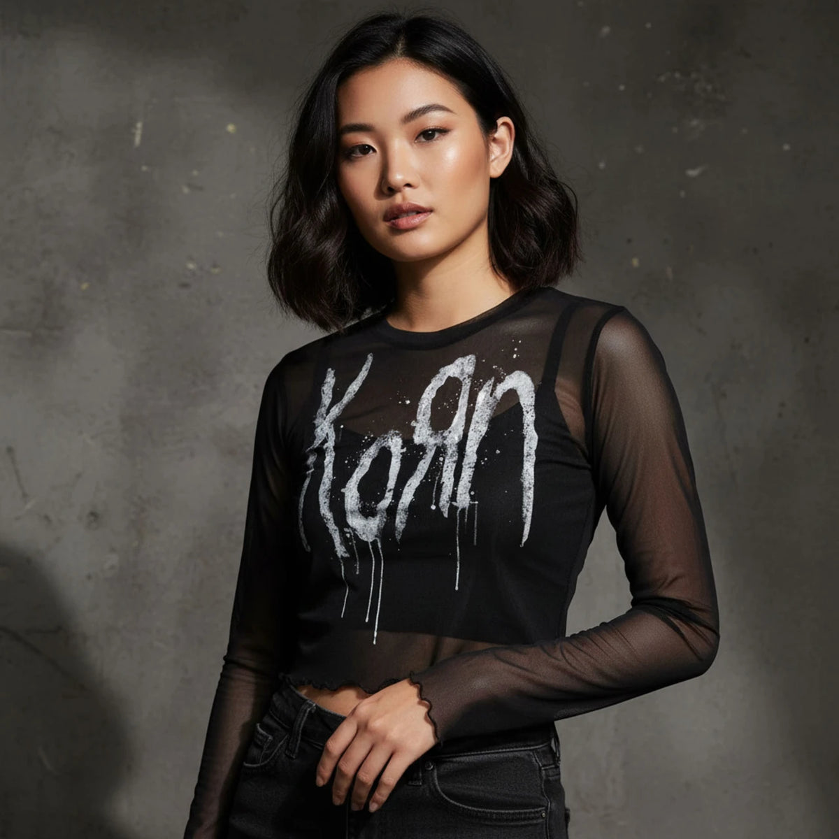 Korn - Still A Freak - Mesh Crop Top